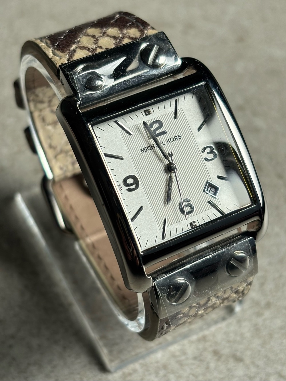 Vintage Michael Kors - Taylor Python Leather Watch Quiet Luxury Streetwear